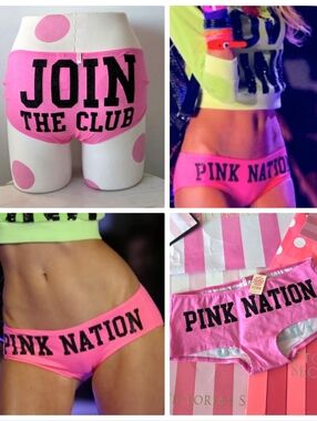 Victoria's Secret PINK Fashionshow Exclusive Pink Nation Low Rise Panty NWT HTF